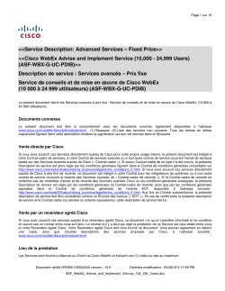 Cisco WebEx PDI Services for 10,000 24,999 users Services de planification, conception et mise en uvre des licences Cisco WebEx pour 10 000 24 999 utilisateurs