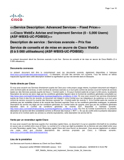 Cisco WebEx PDI Services for under 5,000 Users Services de planification, conception et mise en uvre des licences Cisco WebEx pour moins de 5 000 utilisateurs