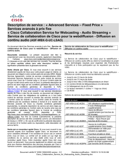Cisco Collaboration Service for Webcasting - Audio Streaming Service de collaboration de Cisco pour la webdiffusion - Diffusion en continu audio