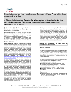 Cisco Collaboration Service for Webcasting Standard Service de collaboration de Cisco pour la webdiffusion - Offre standard