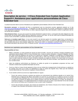 Cisco Extended Care Custom Application Support Assistance pour applications personnalis es de Cisco Extended Care