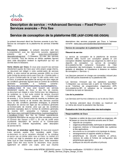 Identity Services Engine Design Conception de la plate-forme de services d'identit (ISE)