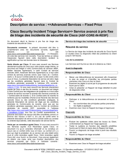 Cisco Security Incident Triage Service Service de triage des incidents de s curit de Cisco