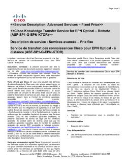 Cisco Knowledge Service for EPN Optical-Remote Service de transfert des connaissances Cisco pour EPN Optical - distance