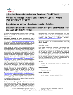 Cisco Knowledge Service for EPN Optical-Onsite Service de transfert des connaissances Cisco pour EPN Optical - sur site