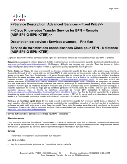 Cisco Knowledge Service for EPN-Remote Service de transfert des connaissances Cisco pour EPN - distance