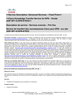 Cisco Knowledge Service for EPN-Onsite Service de transfert des connaissances Cisco pour EPN - sur site