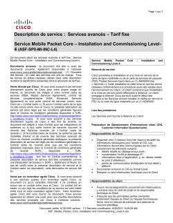 SP AS-Fixed MPC Installation Commissioning L4 Mise en service et installation pour c ur de r seau de paquets mobiles prix fixe pour les fournisseurs de services L4 (SP AS-Fixed)
