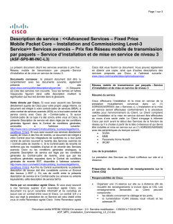 ASF MPC Installation Commissioning L3 Prix fixe R&eacute;seau mobile de transmission par paquets  Service dinstallation et de mise en service de niveau 3