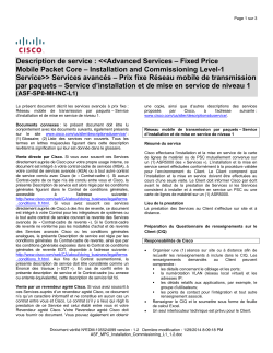 ASF MPC Installation Commissioning L1 Prix fixe R seau mobile de transmission par paquets Service d installation et de mise en service de niveau 1