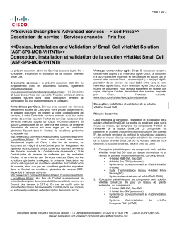 Design Installation Validation Small Cell vHetNet Solution Conception, installation et validation de la solution vHetNet Small Cell