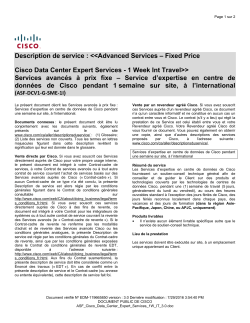 ASF Cisco Build Services Data Center SME 1W IT Services de d veloppement Cisco assur s par un sp cialiste (SME) des centres de donn es pendant une semaine sur site, l international