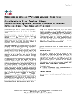 ASF Cisco Build Services Data Center SME 1D Services de d veloppement Cisco assur s par un sp cialiste (SME) des centres de donn es pendant une journ e
