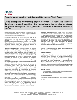 ASF Cisco Build Services Core SME 1W NT Services de d veloppement Cisco assur s par un sp cialiste (SME) pendant une semaine, distance