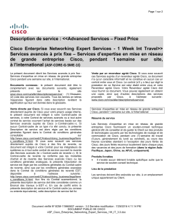 ASF Cisco Build Services Core SME 1W IT Services de d veloppement Cisco assur s par un sp cialiste (SME) pendant une semaine sur site, l international