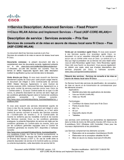 Cisco WLAN Plan and Build Services-Fixed Services de planification et de cr ation de r seau local sans fil Cisco Fixe