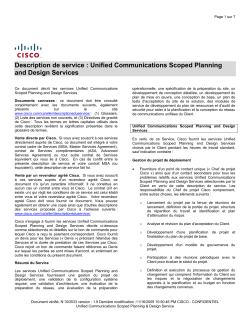 Unified Communications Scoped Planning Design Service Service d limit de planification et de conception de la port e des communications unifi es
