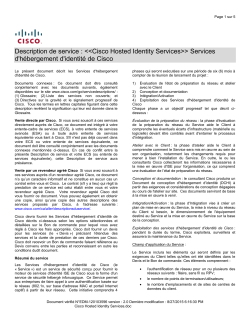 Cisco Hosted Identity Services Services d'h bergement d'identit de Cisco