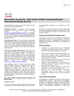 Unified Computing Systems Planning and Design Service Service de planification et de conception de syst mes d'informatique unifi e
