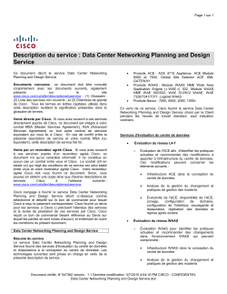 Data Center Networking Planning and Design Service Service de conception et de planification du r seautage de centre de donn es