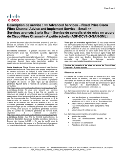 Data CenterPlan and Build Service for Fibre Channel - Small Services avanc s Prix fixe Service de planification et de construction Cisco Fibre Channel pour un maximum de 2 directeurs ou 12 commutateurs de trame
