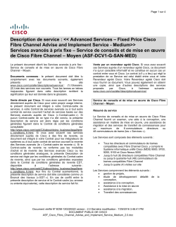 Data Center Plan and Build Service for Fibre Channel - Med Services avanc s Prix fixe Service de conception et de cr ation Fibre Channel Cisco pour un maximum de 8 directeurs ou 48 commutateurs de trames
