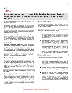 Cisco Tidal Solution Connector Support Service Service de soutien de connecteur pour la solution Tidal de Cisco