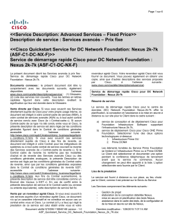 Cisco QuickStart Service for DC Network Foundation: Nexus 2k-7k Service de d marrage rapide Cisco pour DC Network Foundation : Nexus 2k-7k