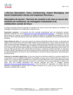 Cisco Collaboration Plan and Build Services for Conferencing, Instant Messaging, and Social Services de planification et d' laboration de Cisco Collaboration pour les conf rences, la messagerie instantan e et les r seaux sociaux