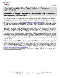 Cisco Collaboration Plan and Build Services for Business Video Services de collaboration de Cisco pour la cr ation et la planification de solutions vid o commerciales