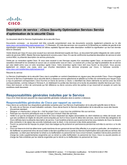 Security Optimization Service Service d'optimisation de la s curit