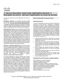 Data Center Optimization Service Service d'optimisation du centre de donn es
