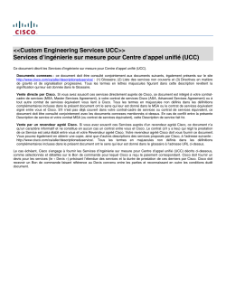 Custom Engineering Services UCC Services d'ing nierie personnalis s pour UCC