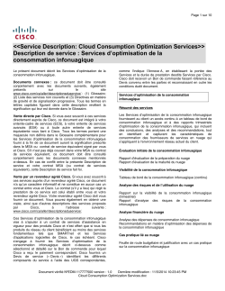 Cloud Consumption Optimization Services Services d optimisation de la consommation infonuagique