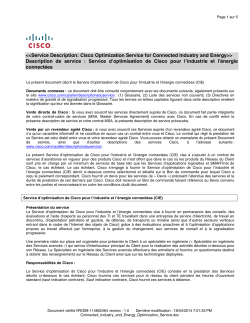 Connected Industry and Energy Optimization Service Service d optimisation de Cisco pour l industrie et l nergie connect es