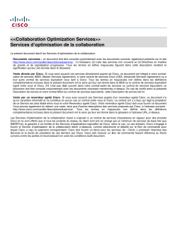 Collaboration Optimization Services Services d optimisation de la collaboration