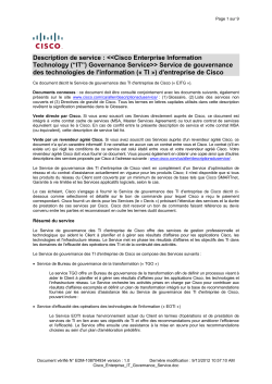 Cisco Enterprise Information Technology ( IT ) Governance Service Service de gouvernance des technologies de l'information ( TI ) d'entreprise de Cisco