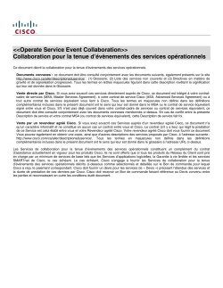 Operate Service Event Collaboration Collaboration pour la tenue d v nements des services op rationnels