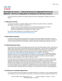 Advanced Services Configurable Services for Migration Services configurables de migration des Services avanc s