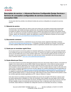 Advanced Services Configurable Design Services Services de conception configurables de services avanc s (Services de conception CSA)