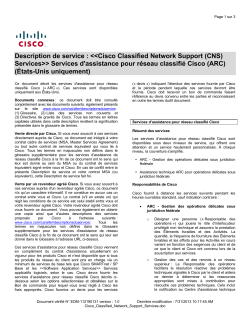Cisco Classified Network Support (CNS) Services Services d'assistance pour r seau classifi Cisco (ARC) ( tats-Unis uniquement)