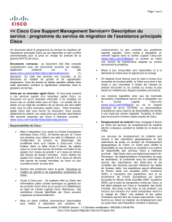 Cisco Core Support Migration Service Service de soutien de base Cisco pour la migration