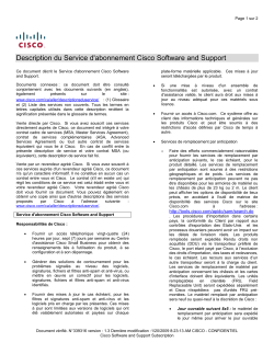 Cisco Software and Support Subscription Abonnement au soutien et licence logicielle de Cisco