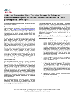 Technical Services for Software - Preferred Services techniques de Cisco pour logiciels - privil gi s
