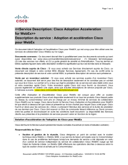 Adoption Acceleration Service for Webex Adoption et acc l ration Cisco pour WebEx