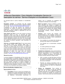 Adoption Acceleration Service Service d'adoption et d'acc l ration Cisco
