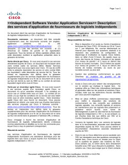 Independent Software Vendor Application Services Services pour applications logicielles de fournisseurs ind pendants