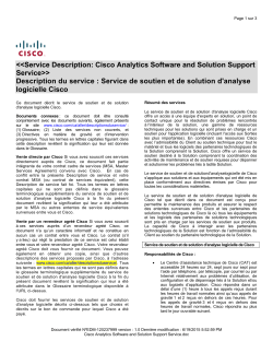 Cisco Analytics Software and Solution Support Service Service de soutien et de solution d'analyse logicielle Cisco