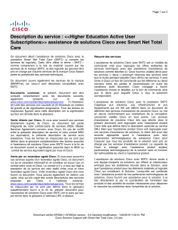 Cisco Solution Support with Smart Net Total Care Assistance de solutions Cisco avec Smart Net Total Care