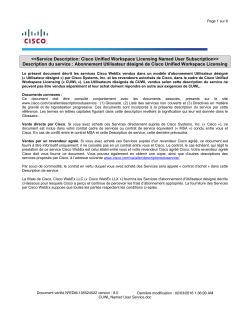 CUWL Named User Service Abonnement Utilisateur d sign de Cisco Unified Workspace Licensing